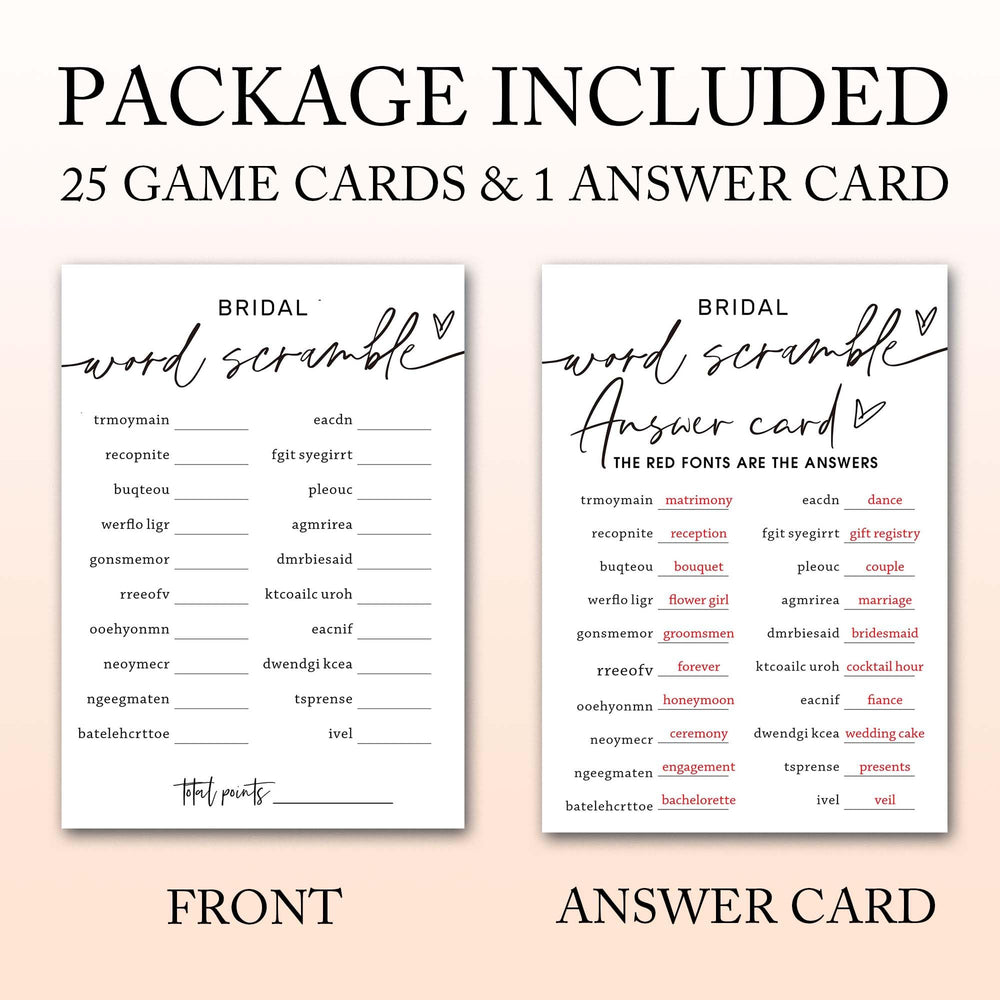 Wybgno bridal shower game cards stacked for easy writing and signing