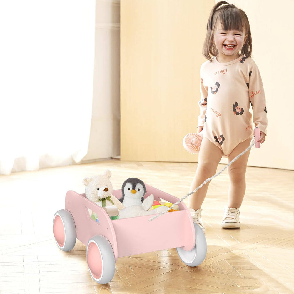 WyfKyd pink wooden baby walker easy assembly with included tools