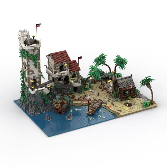 Wyiauy Medieval Town Beach Architecture, giant blocks for immersive display.