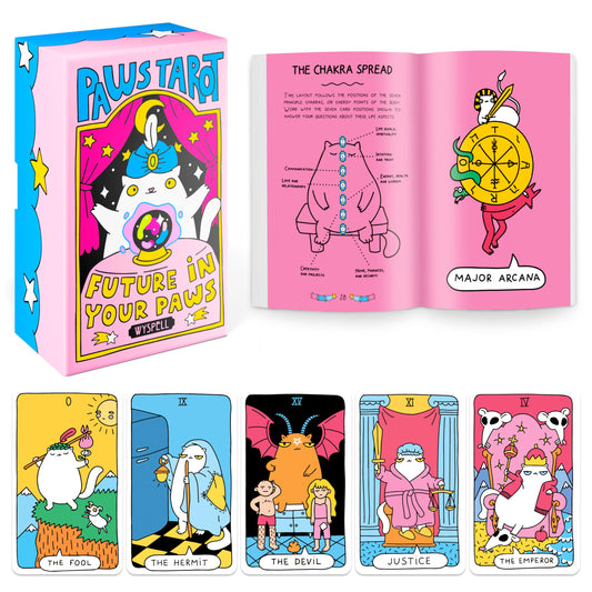 Wyspell cat tarot deck cover with chic artwork for beginners and collectors