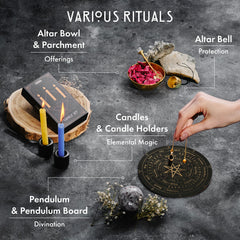 Wyspell obsidian pendulum and board for divination-inspired practice sessions