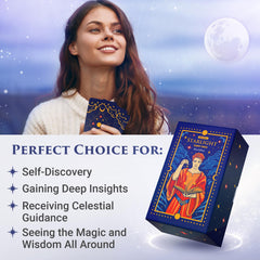 Wyspell Starlight Tarot 200-page guide page spread helps learning.