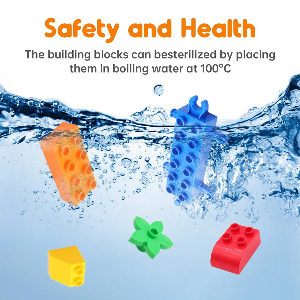 WYSWYG colorful building bricks encouraging color recognition during play