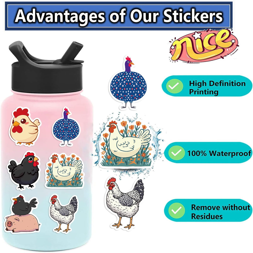 Wyyeleswm chicken stickers on car bumper weatherproof and removable.