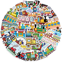 Wyyeleswm train stickers on a laptop add colorful, kid-friendly flair.