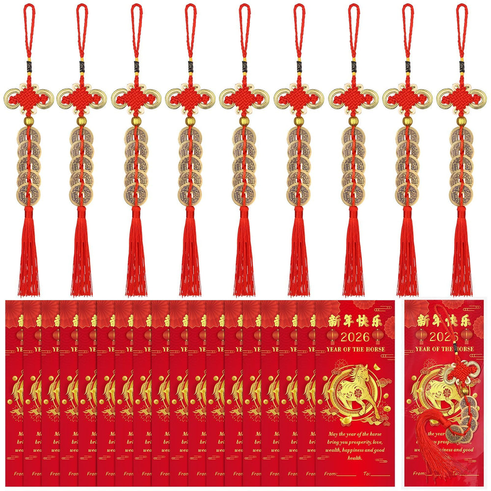 WZSTNBLA lucky coin pendant with Chinese knot for festive blessings