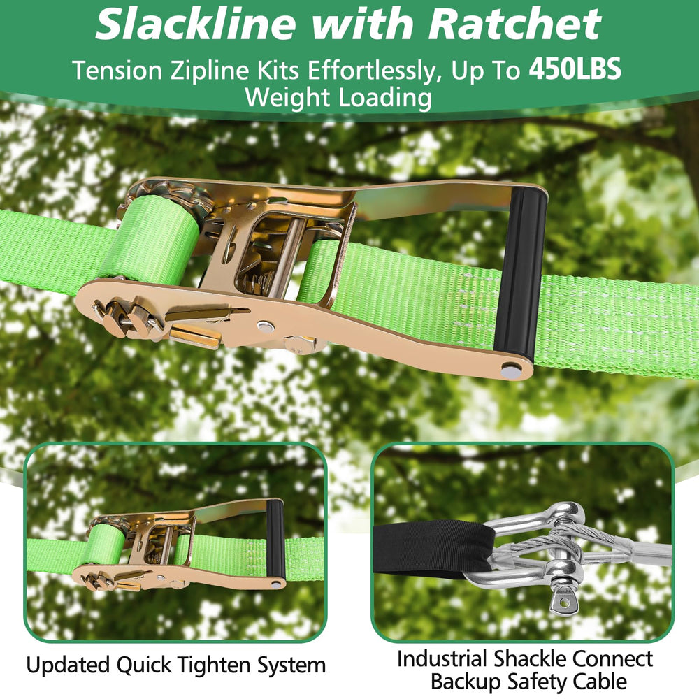 X XBEN zipline safety belt and seat for a secure family ride.