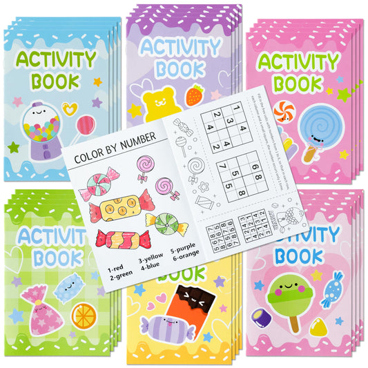 X1zuue Candy Activity Books cover, colorful candy designs for kids' coloring fun