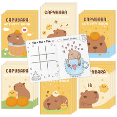 X1zuue Capybara activity book cover with adorable characters, ideal for party favors.