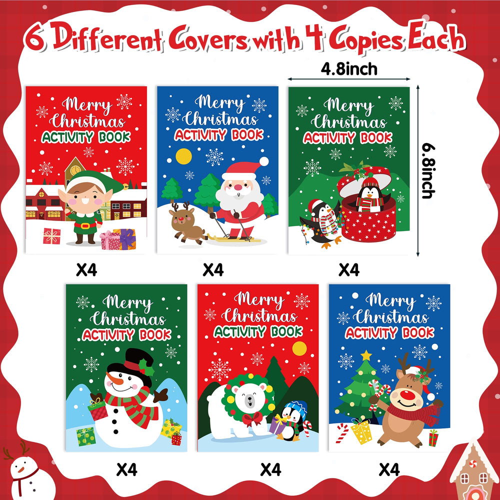 X1zuue Christmas activity book featuring Santa design for festive coloring and learning.