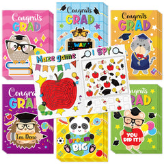 X1zuue Congrats Grad book cover with caps and balloons; a great keepsake for graduation celebrations.