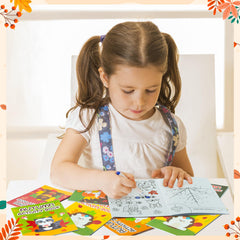 X1zuue Fall Animal Activity Books coloring pages feature fox and owl patterns.