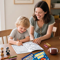X1zuue football activity books size 7x5 inches, convenient for travel.