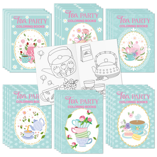X1zuue tea party coloring book set with 24 pages for creative kids.