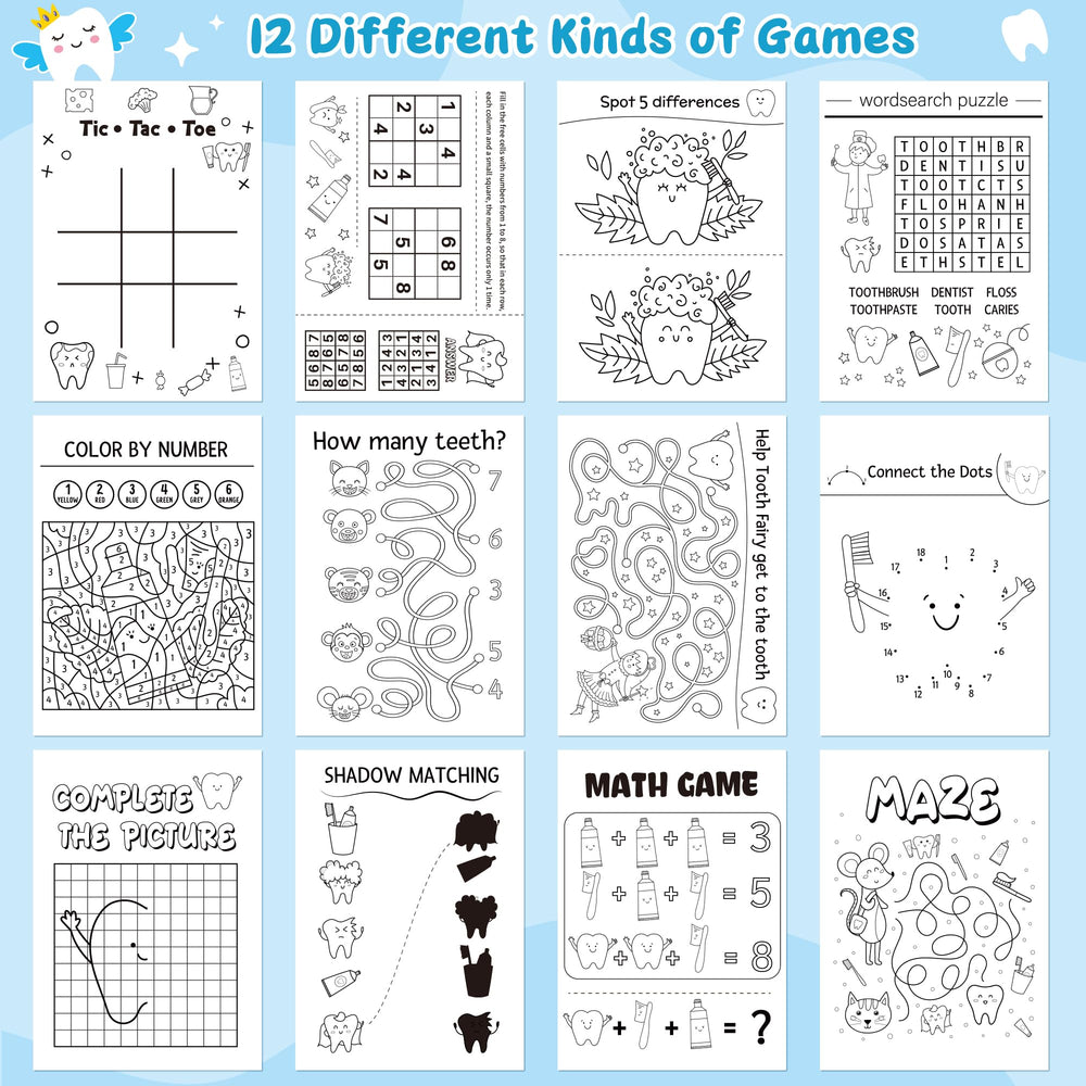 X1zuue tooth activity book find-the-difference scene engages attention