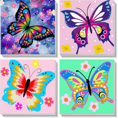 Xackcme butterfly paint by number front canvas, ready to display for kids.