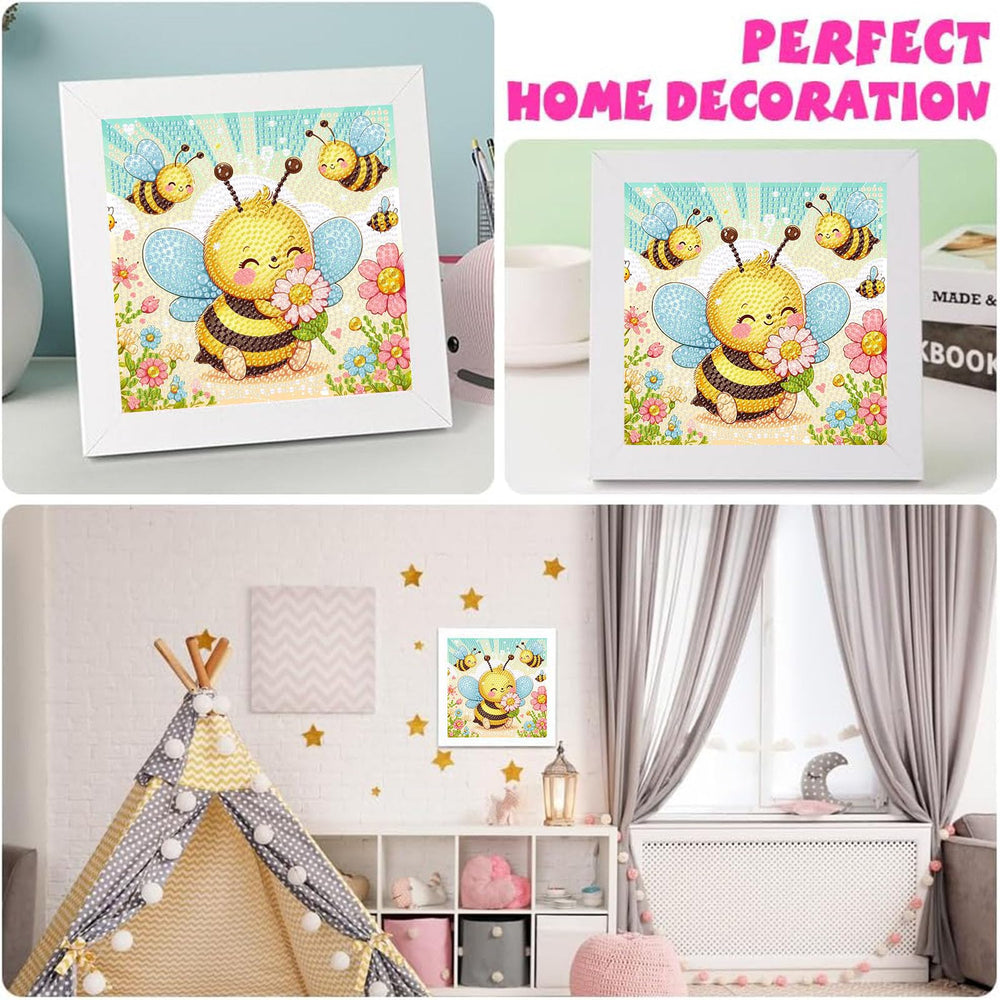xackcme Bee Diamond Art tray, organized workspace for neat crafting.