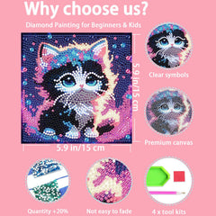 Xackcme cat diamond art canvas fosters fine motor skills through colorful detail.