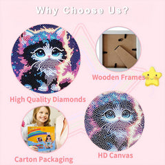 Xackcme cat diamond art decor brightens desks and walls.