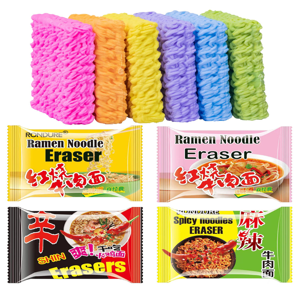 XANADU ramen noodle erasers are great for classroom rewards and creative play