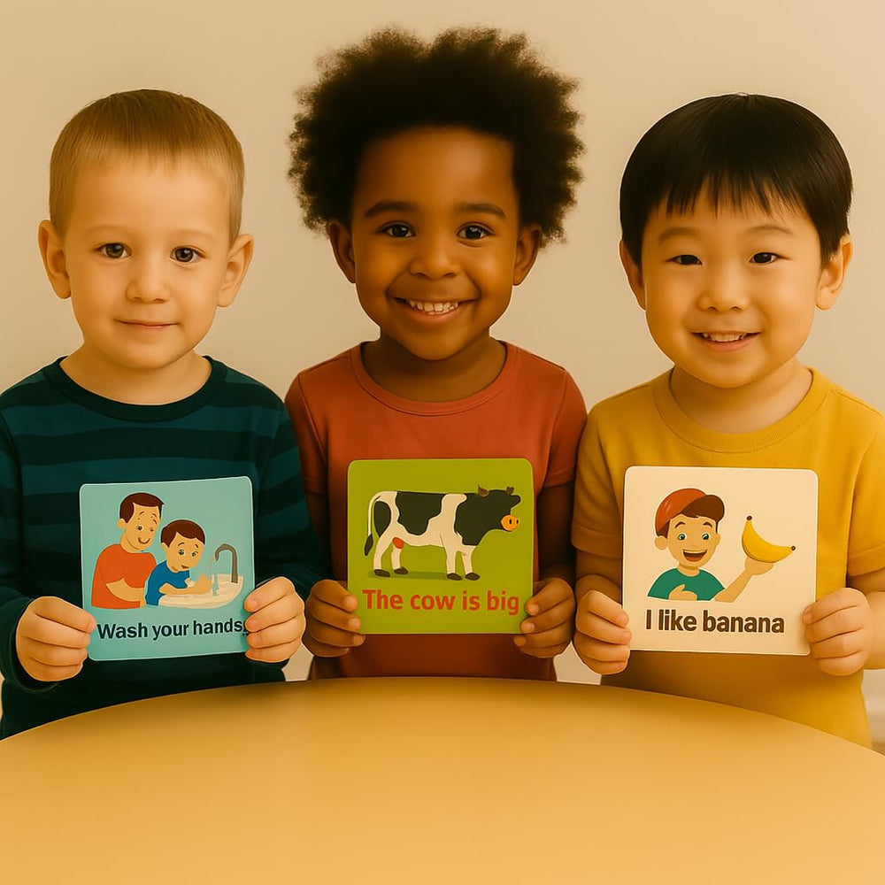 Xander and Xandra 68 first phrases card 4 encourages confident speaking in home lessons.