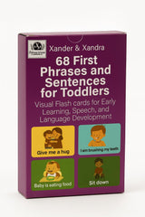 Xander and Xandra 68 first phrases card 6 helps daily routines and conversational skills.