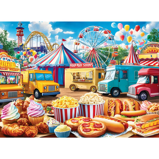 XAPAEG 500-piece amusement park puzzle with Ferris wheel for family puzzle night.