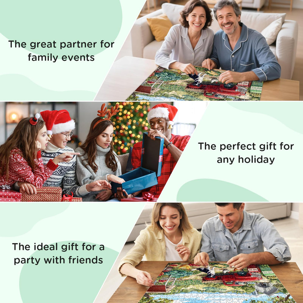 XAPAEG 500-piece puzzle featuring a clear blue sky and white clouds for a soothing activity