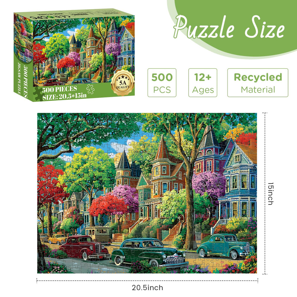 XAPAEG cityscape dusk 500-piece puzzle ideal for mindful solo challenges.