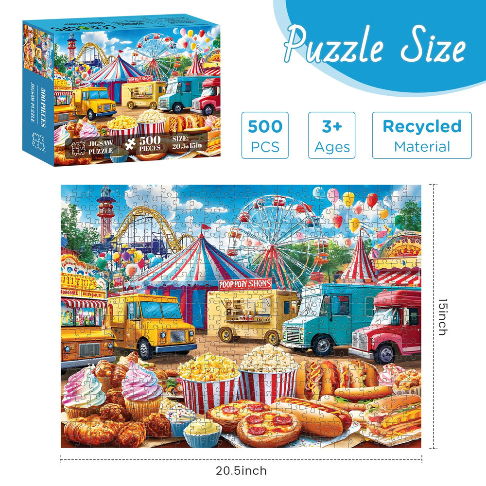 XAPAEG park puzzle close-up of Ferris wheel enhances focused, relaxing tabletop activity.