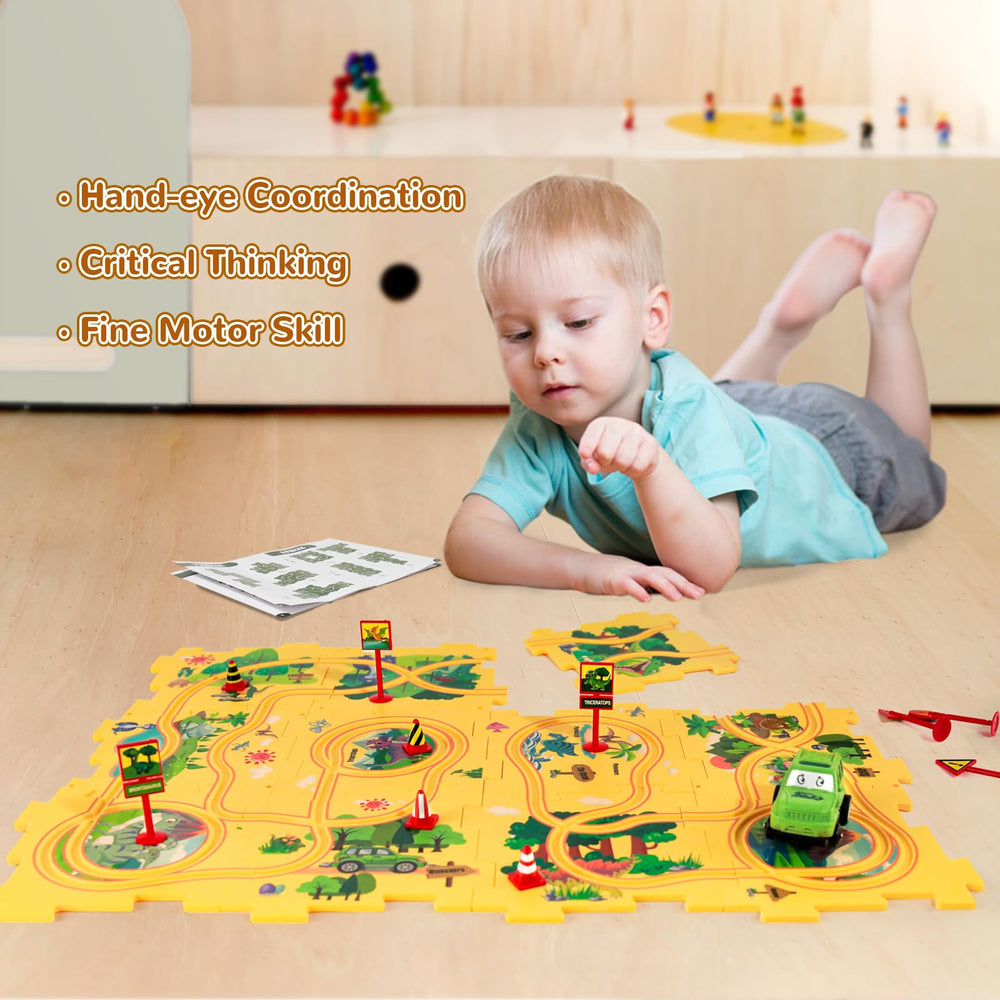 XAZASTOV twelve puzzle pieces laid out for learning shapes and sequencing