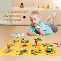 XAZASTOV twelve puzzle pieces laid out for learning shapes and sequencing