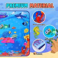 XBagSJ Ocean Water Doodle Mat featuring water pen for quick, mess-free setup.