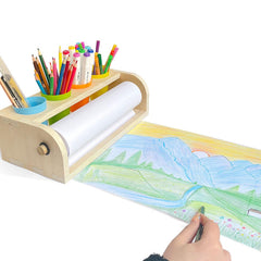 XDONEF blank paper roll invites doodling with multiple art mediums.