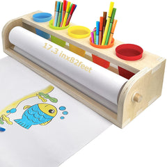 XDONEF table top dispenser on wooden surface, sturdy and safe for kids.