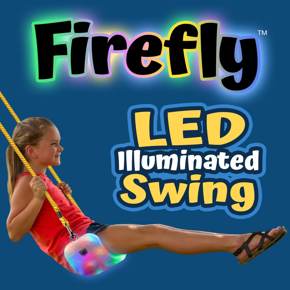 Firefly swing seat supports up to 150 pounds for family use.