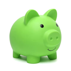 XDRELEC piggy bank green front view, inviting kids to start saving