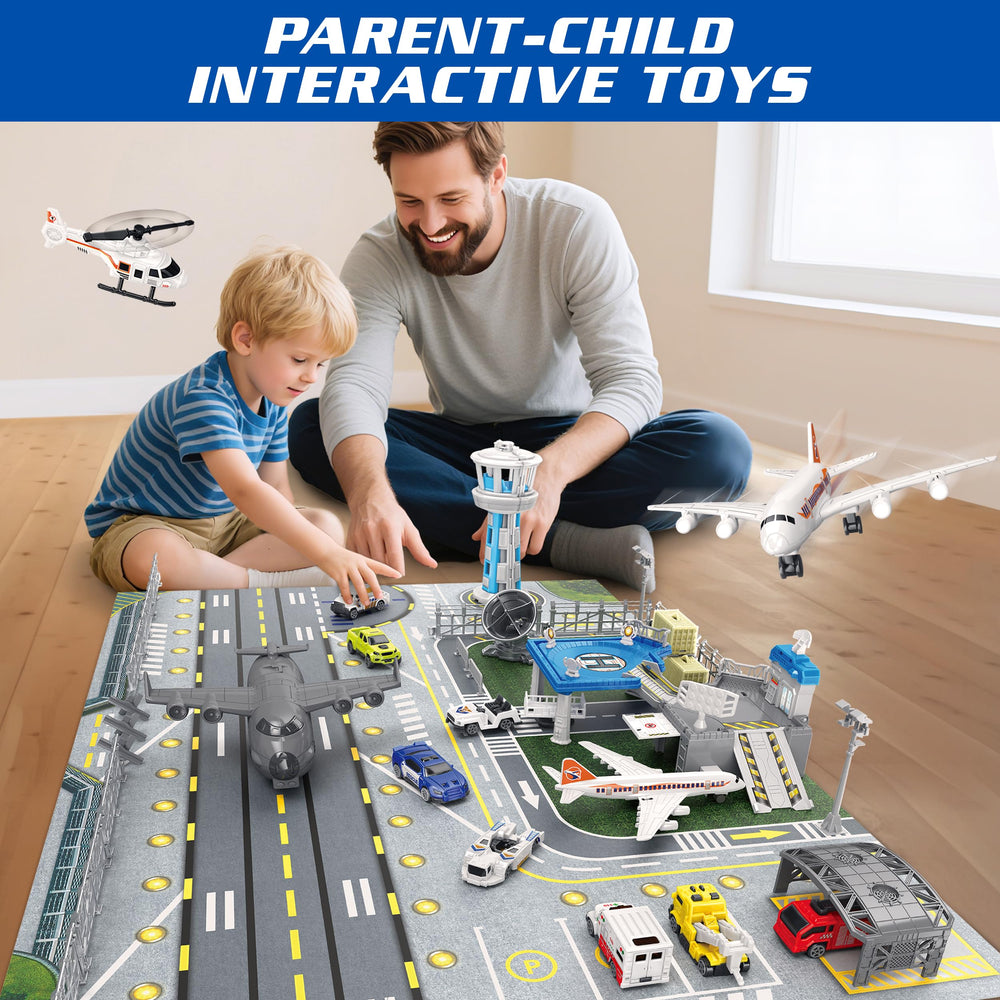 XDUOYJOY airplane toy set friction-powered vehicles offer push-and-go fun