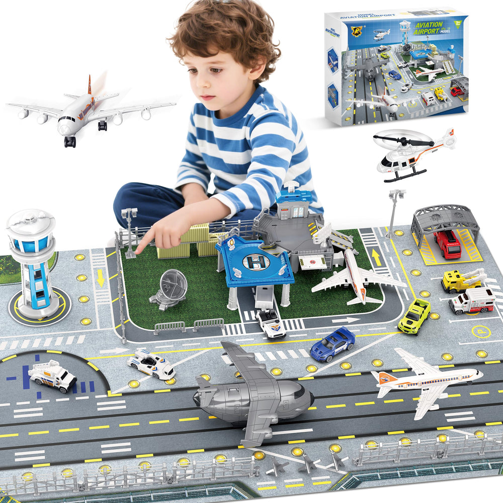 XDUOYJOY airplane toy set helipad platform for imaginative play and coordination