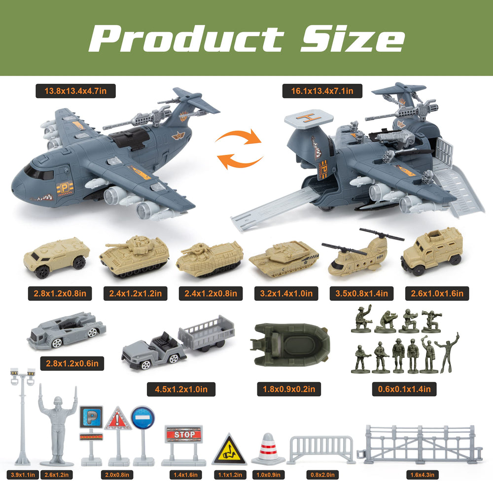XDUOYJOY army vehicles toy set featuring cars and a helicopter for role play