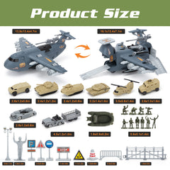 XDUOYJOY army vehicles toy set featuring cars and a helicopter for role play