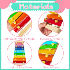 Bright keys on Xeehwb wooden xylophone boost color recognition