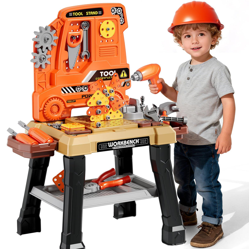 Xelabrion pretend mechanic scene invites kids to explore tools and basic engineering.