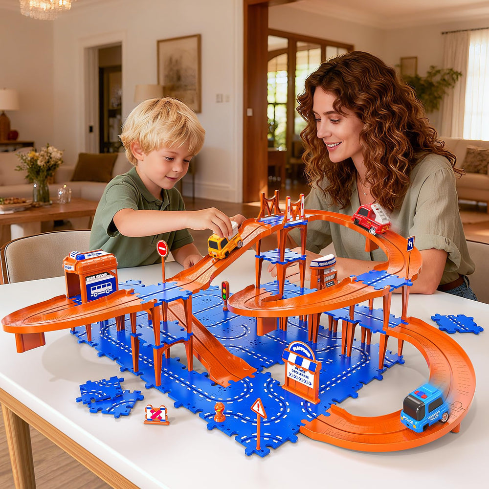 Xelabrion puzzle track car set cars in action sparks imagination