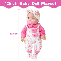 XFEYUE baby doll bottle and nipple for realistic feeding play sessions
