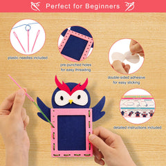 xffFun card holder: practice stitching by making a handy organizer for notes.