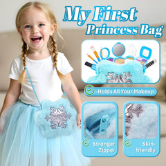 xffFun toddler makeup kit brushes: real-feel tools for authentic pretend routines.