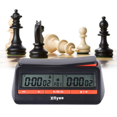 Xflyee Chess Clock control panel close-up, simple three-button setup for quick play.
