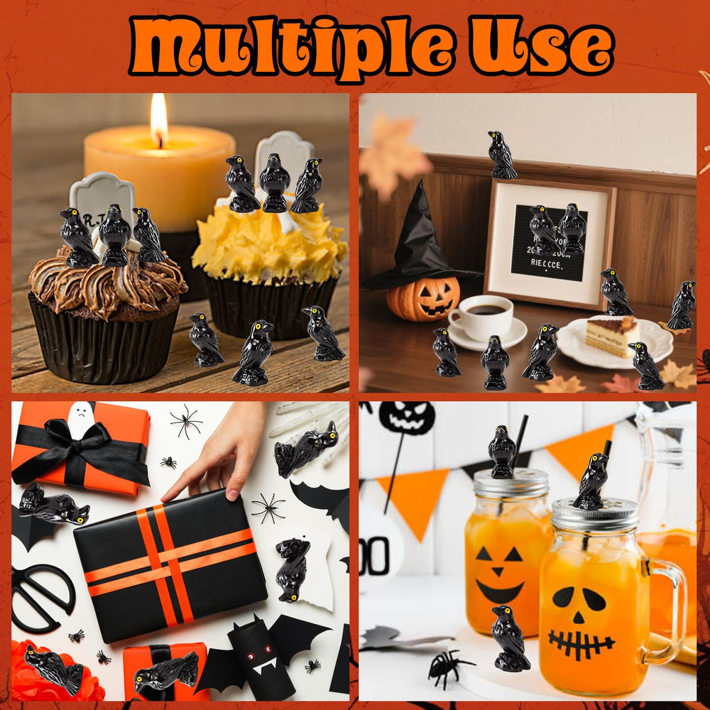 XGBDL durable resin crows for indoor and outdoor spooky displays.