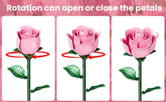 XGSHJ Pink Rose Bouquet Building Set stems adjustable to fit any vase